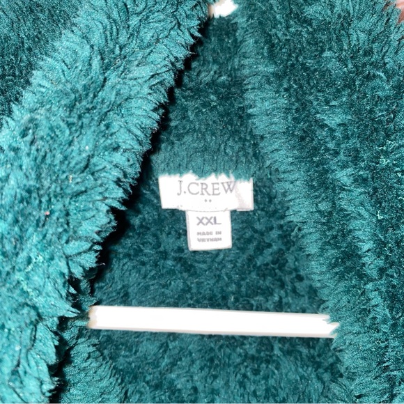 J.Crew Emerald Green XXL Sherpa pull over - Picture 2 of 5